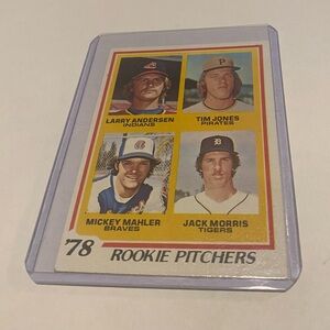 Jack Morris/Mickey Mahler/Tim Jones/Larry Anderson 1978 Rookie Topps Pitchers